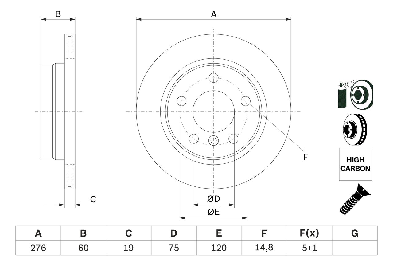 Brake Disc - 0 986 478 642 BOSCH