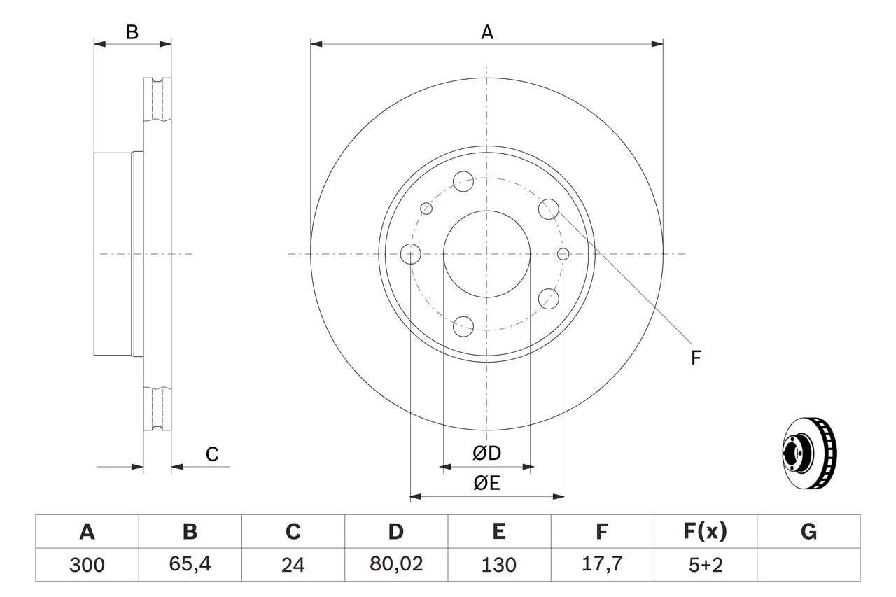 Brake Disc - 0 986 478 842 BOSCH