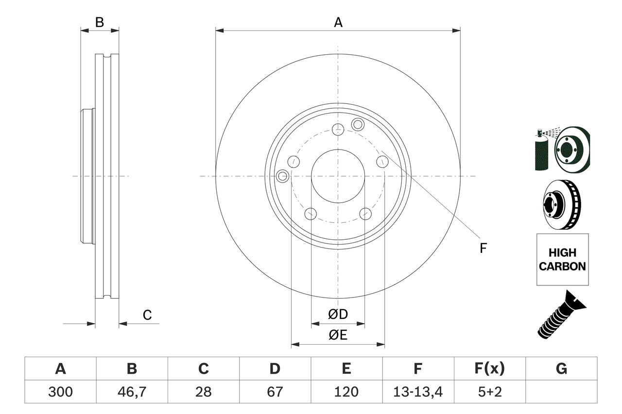 Brake Disc - 0 986 478 876 BOSCH