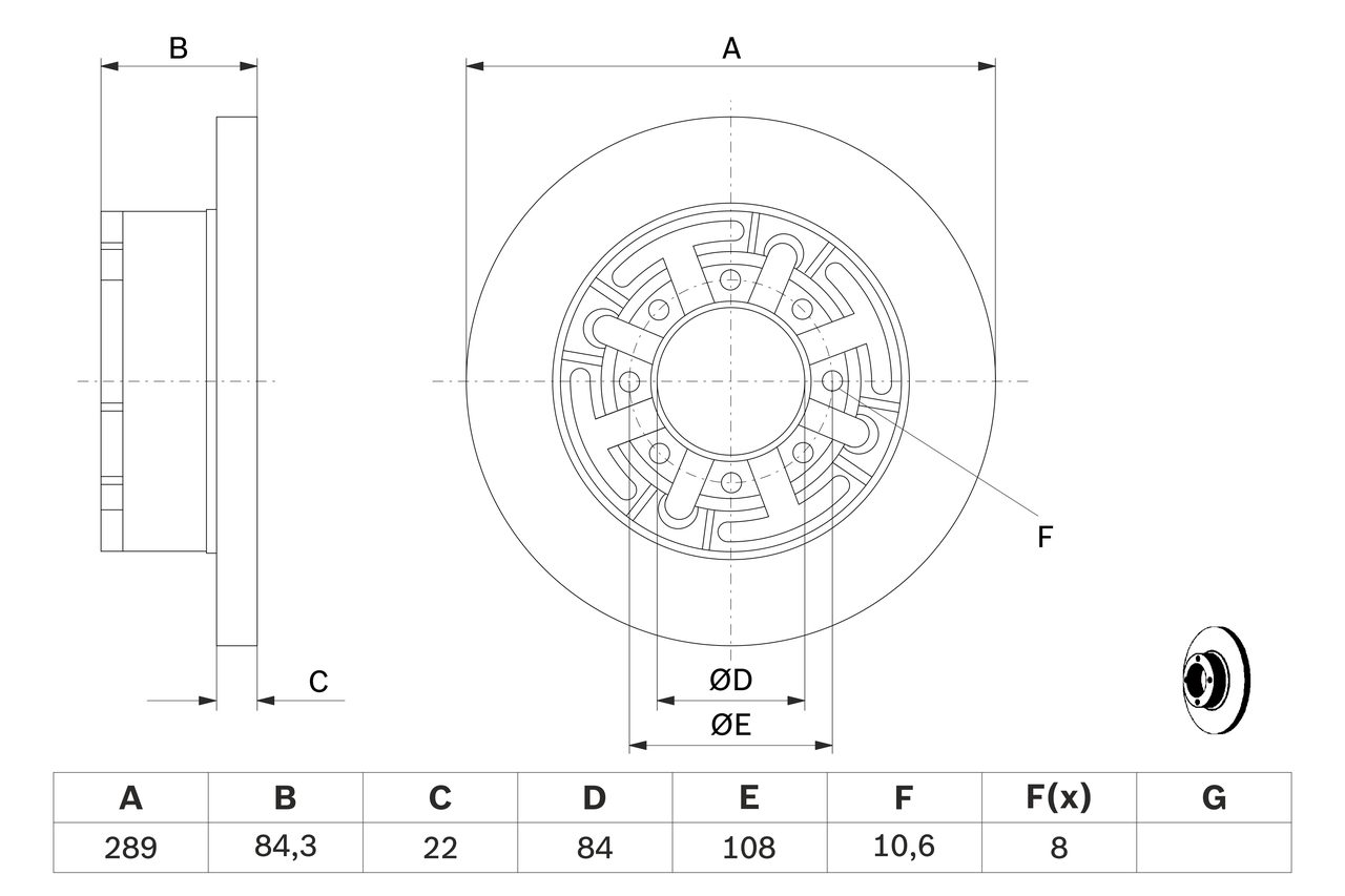 Brake Disc - 0 986 478 886 BOSCH