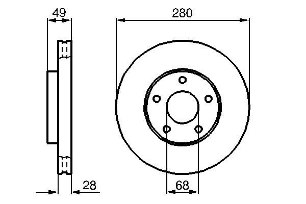 Bremsscheibe - 0 986 479 030 BOSCH