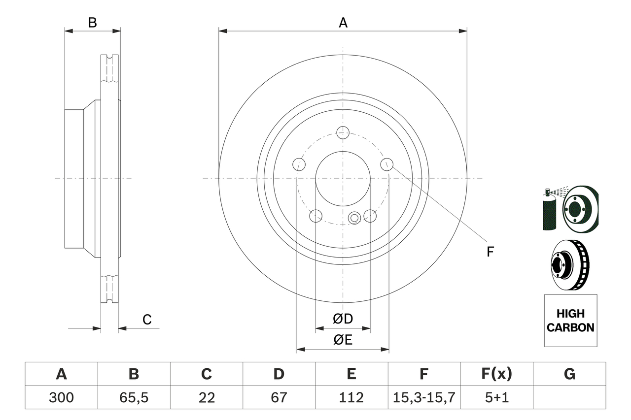 Brake Disc - 0 986 479 042 BOSCH