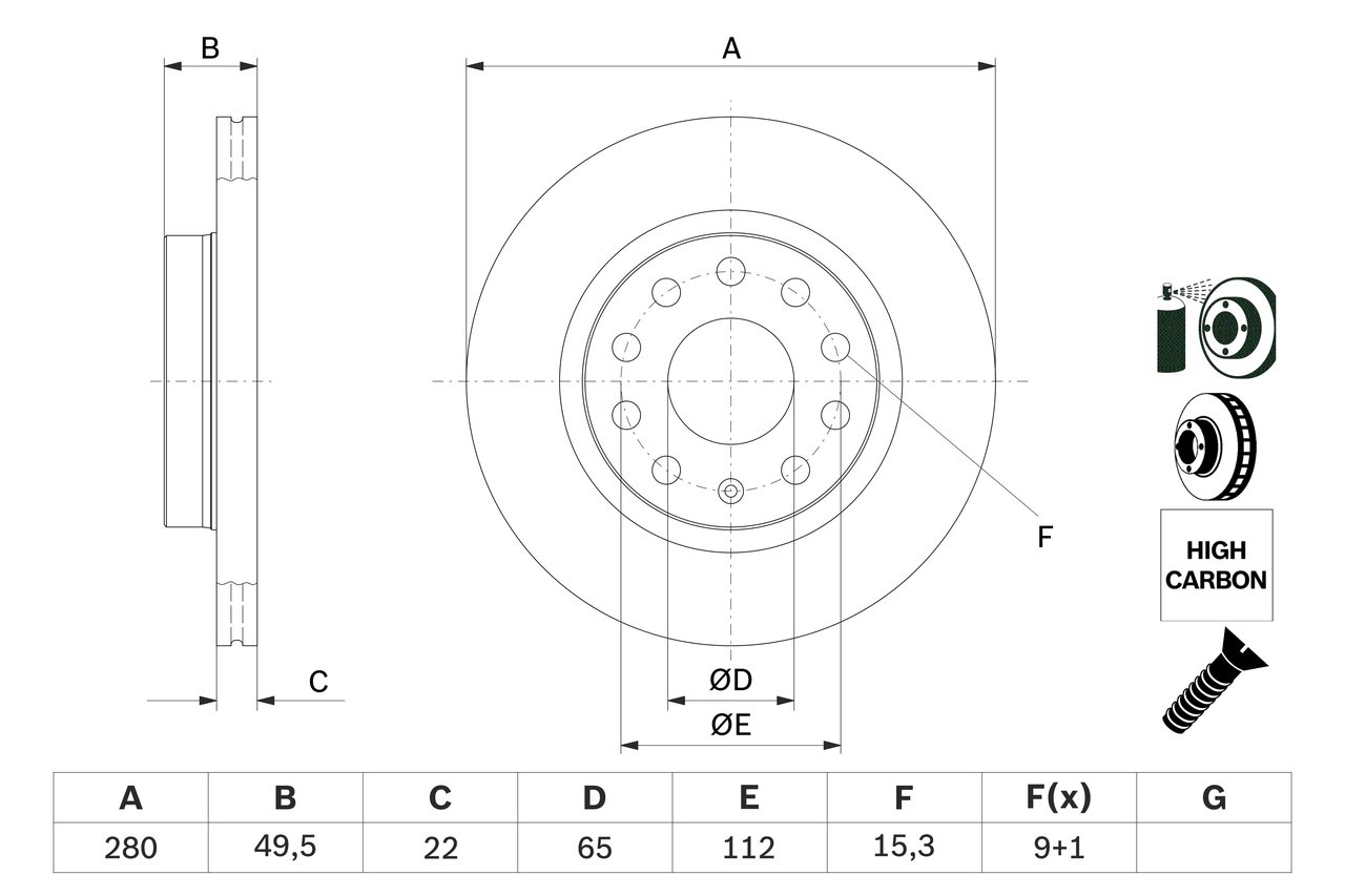 Brake Disc - 0 986 479 098 BOSCH