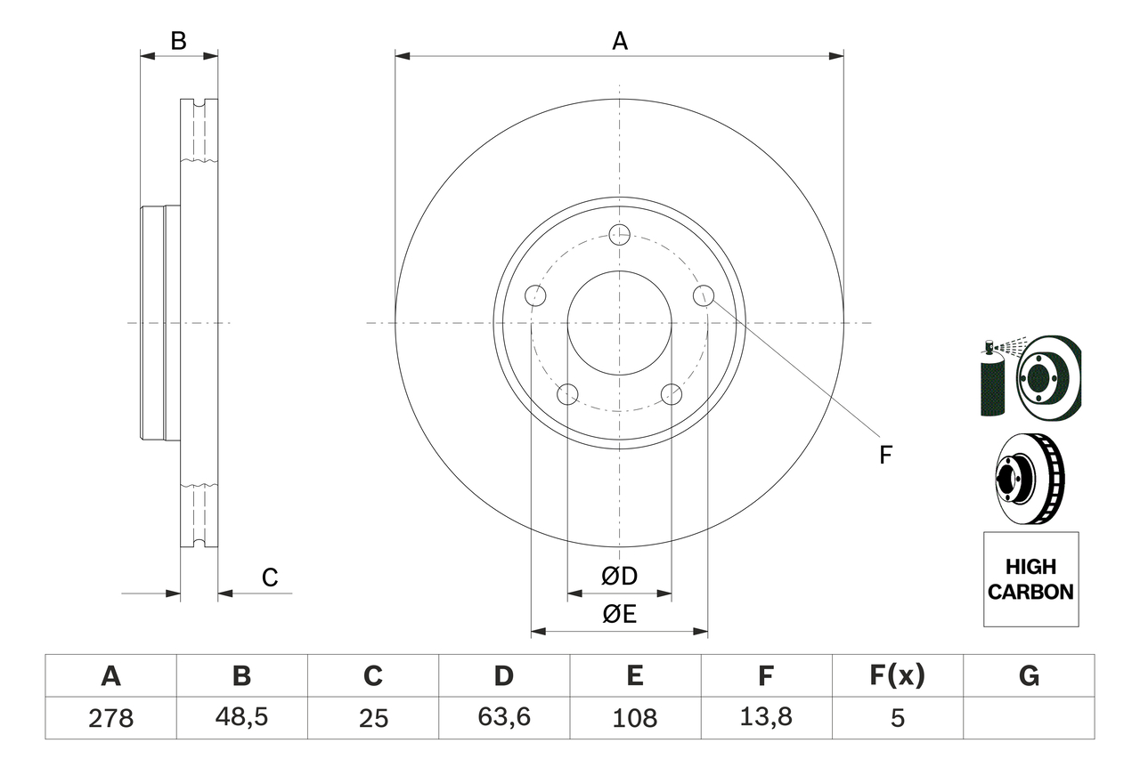 Brake Disc - 0 986 479 173 BOSCH
