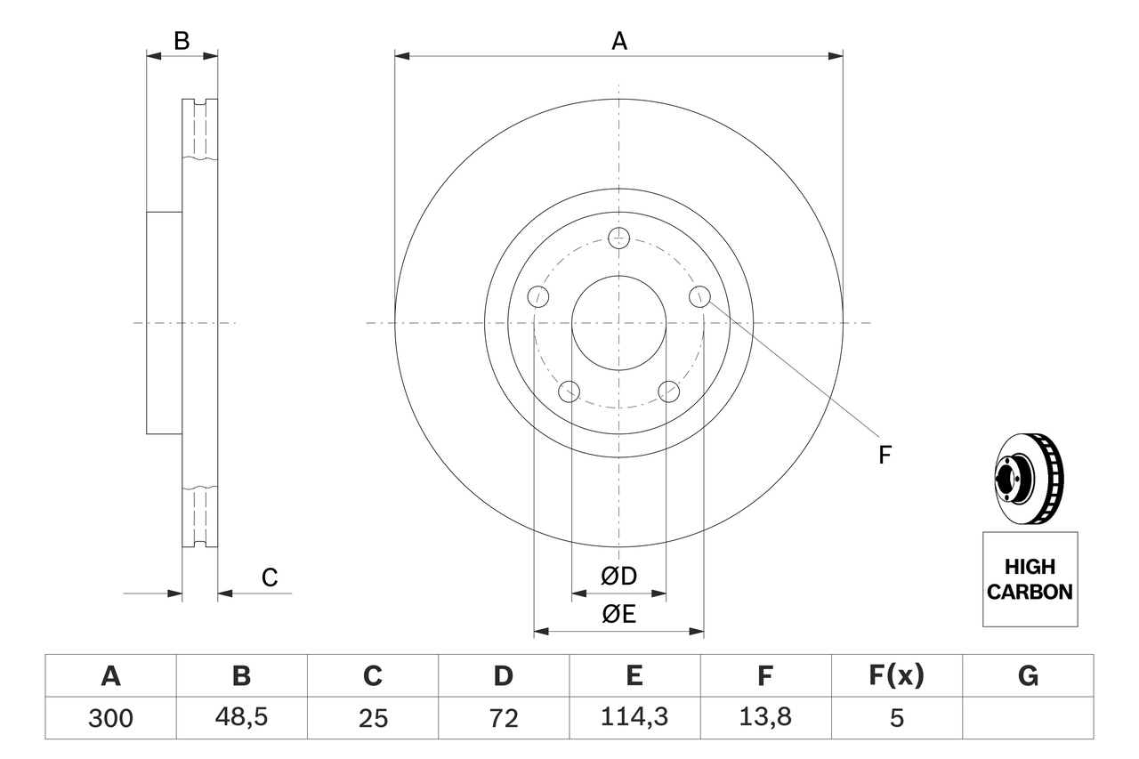 Brake Disc - 0 986 479 183 BOSCH