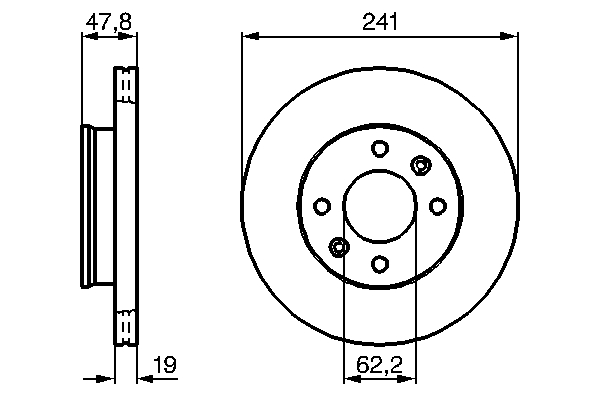 Brake Disc - 0 986 479 206 BOSCH