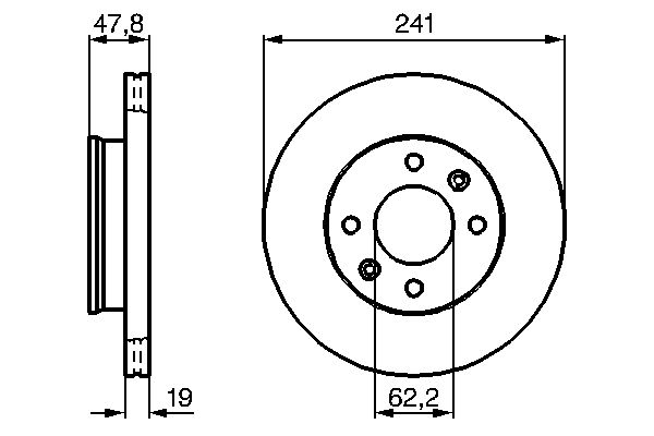 Brake Disc - 0 986 479 206 BOSCH