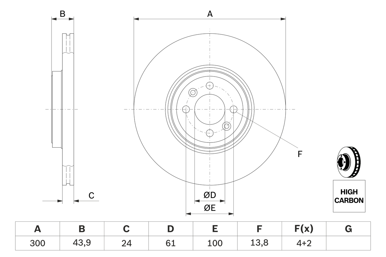Brake Disc - 0 986 479 209 BOSCH