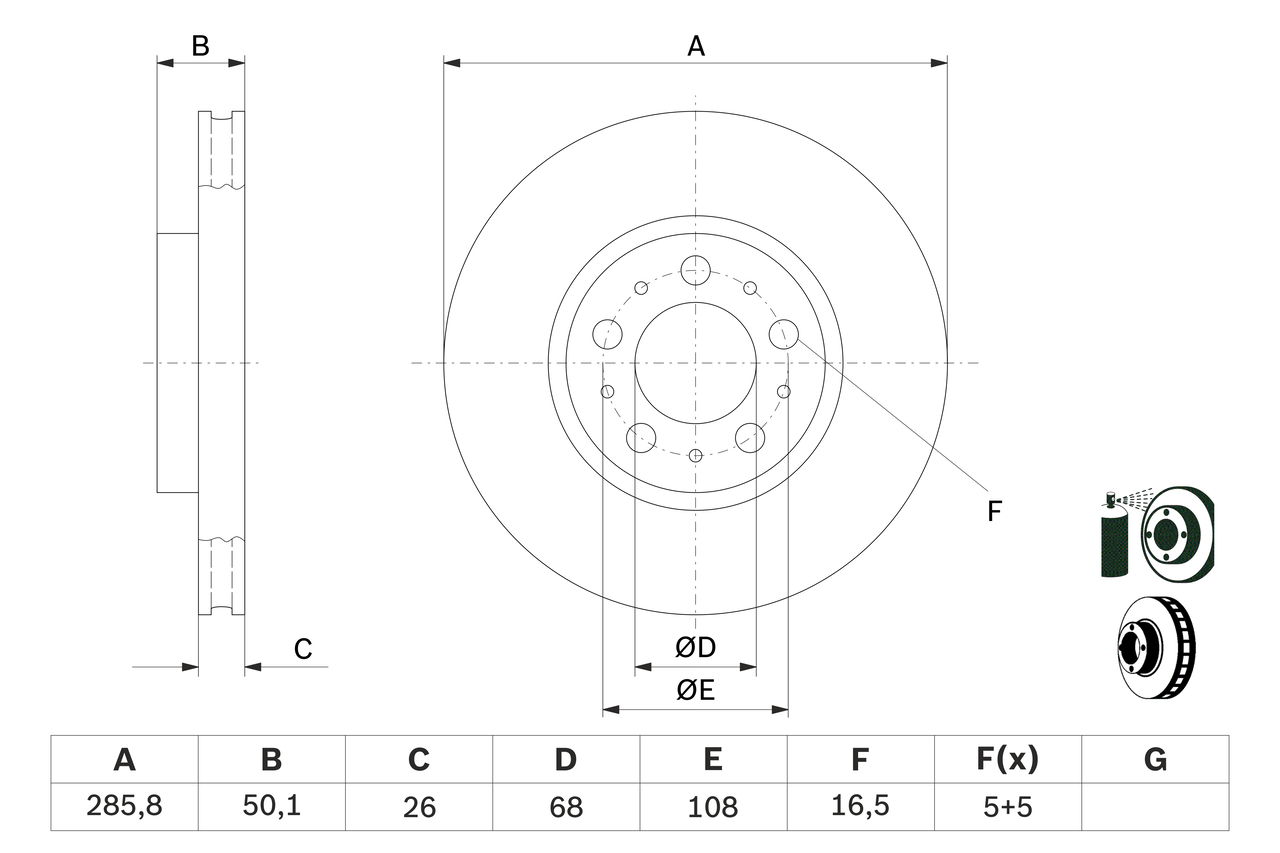 Brake Disc - 0 986 479 210 BOSCH