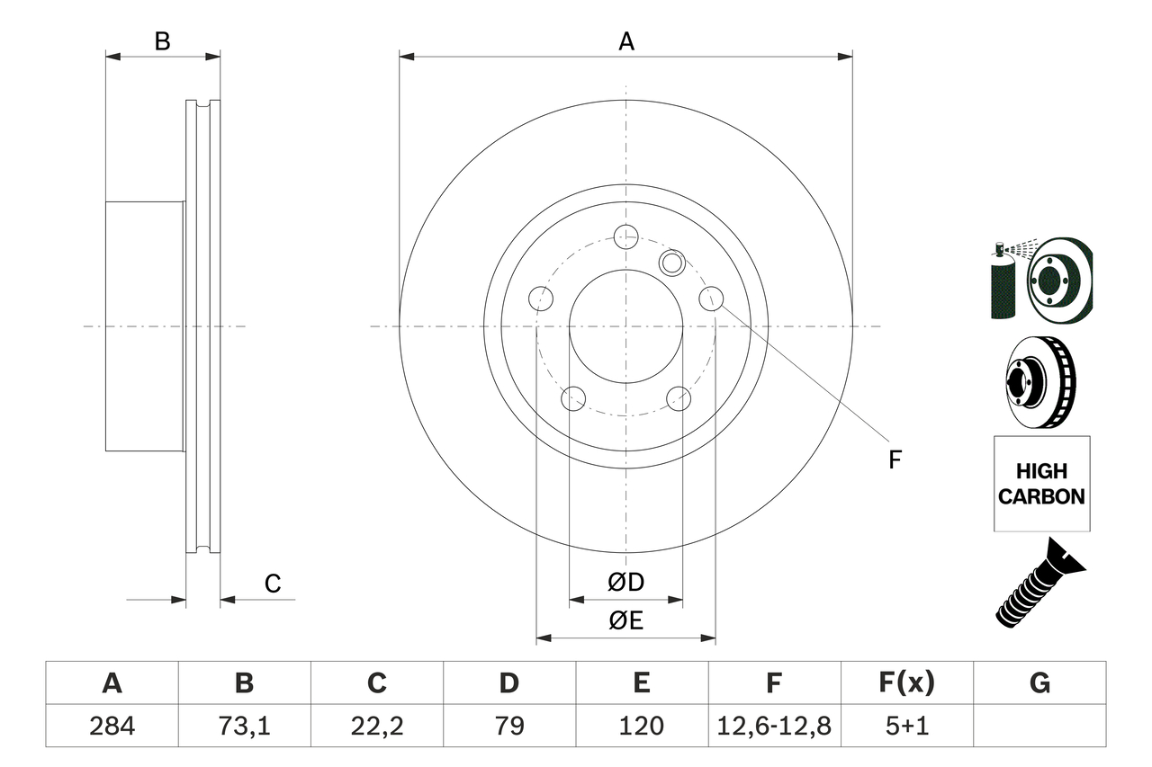 Brake Disc - 0 986 479 213 BOSCH