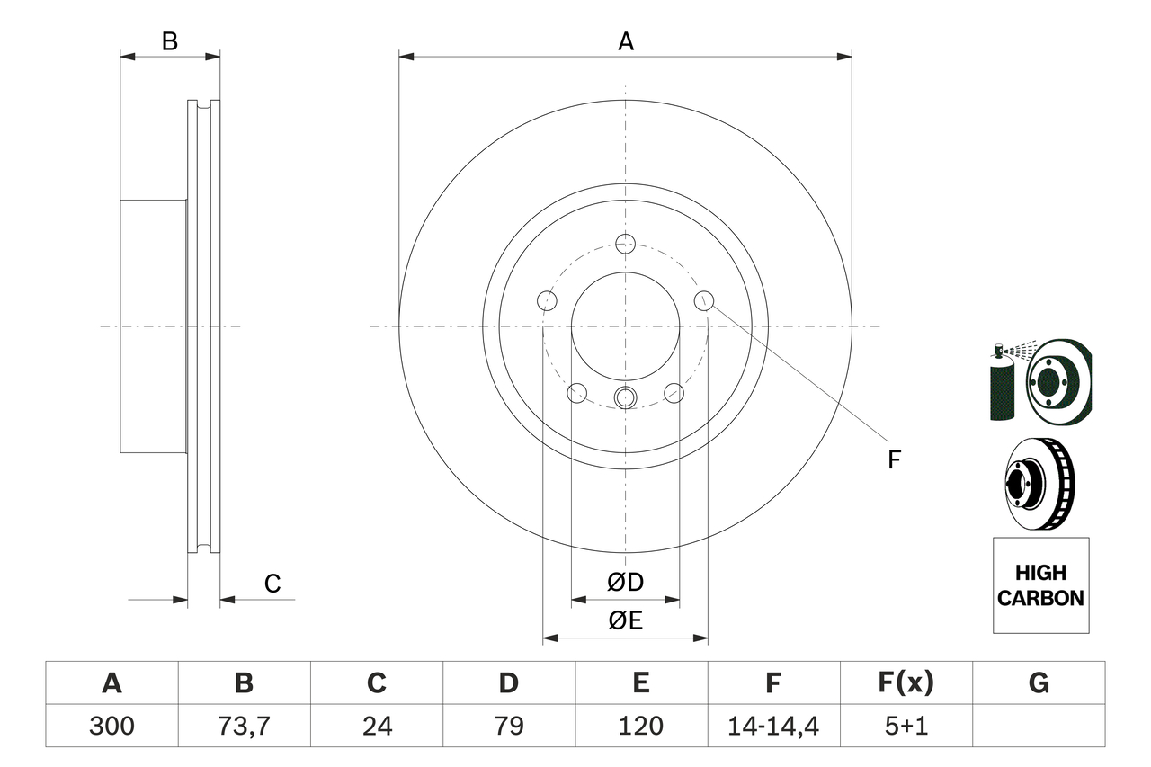 Brake Disc - 0 986 479 216 BOSCH