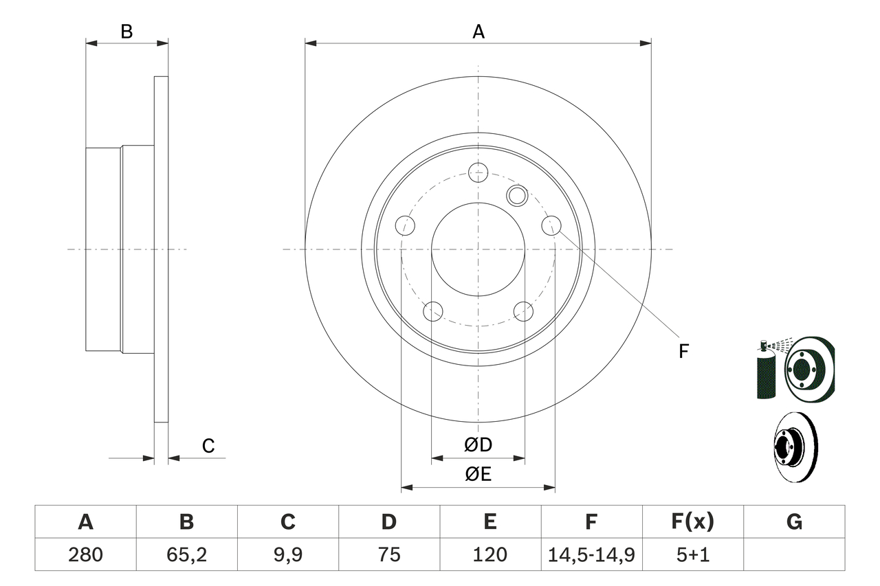 Brake Disc - 0 986 479 217 BOSCH