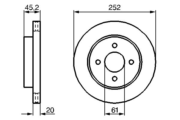 Brake Disc - 0 986 479 238 BOSCH