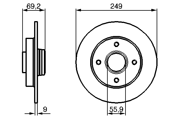 Brake Disc - 0 986 479 255 BOSCH