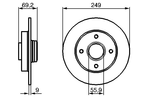 Brake Disc - 0 986 479 255 BOSCH