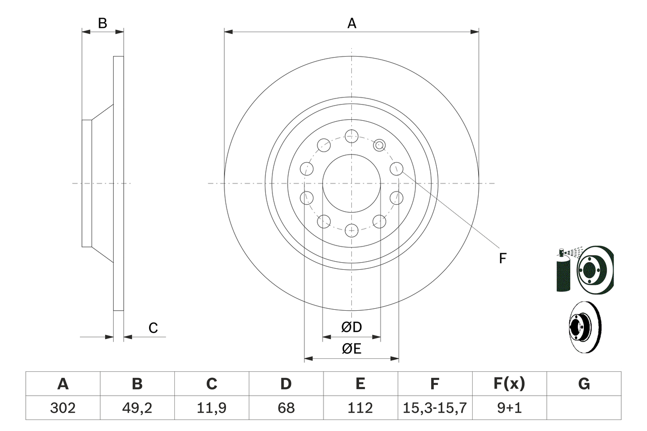 Brake Disc - 0 986 479 257 BOSCH