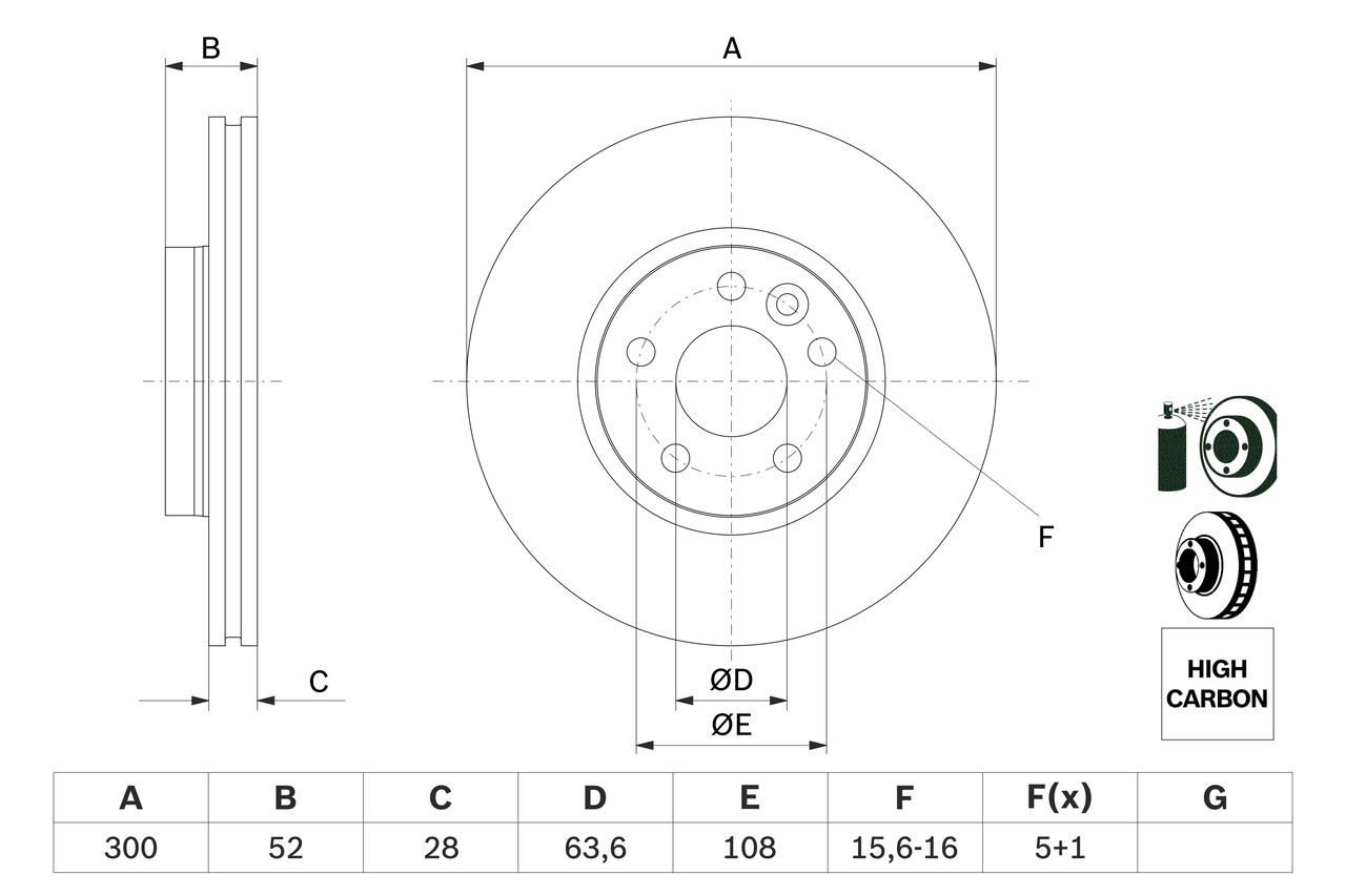 Brake Disc - 0 986 479 261 BOSCH