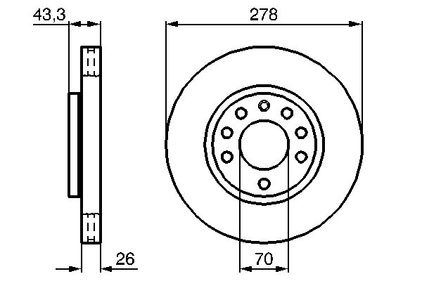 Brake Disc - 0 986 479 262 BOSCH