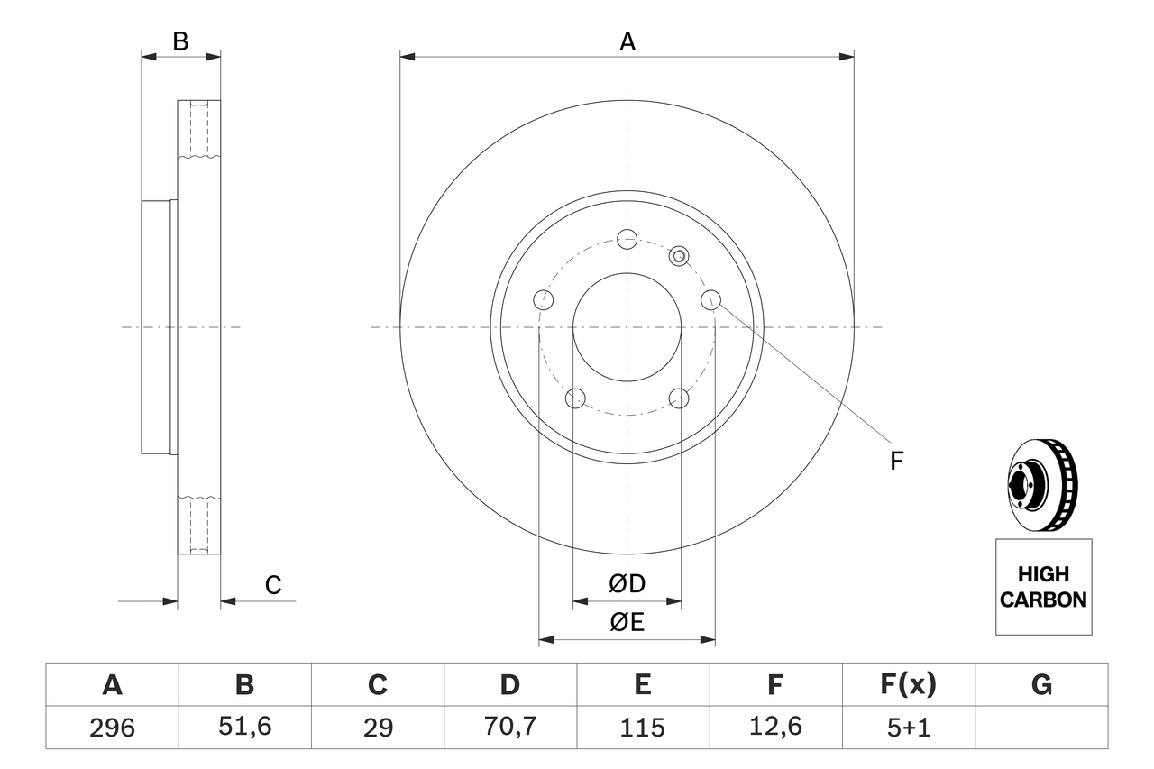 Brake Disc - 0 986 479 267 BOSCH