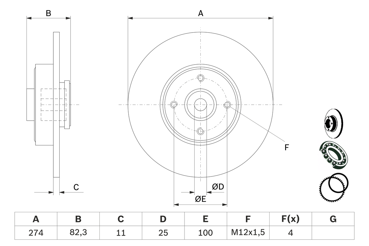 Brake Disc - 0 986 479 270 BOSCH