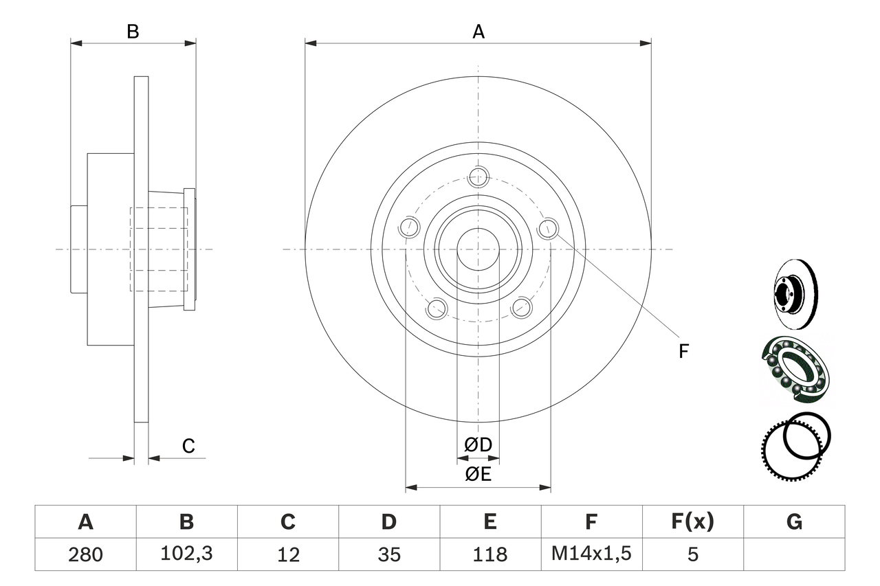 Brake Disc - 0 986 479 271 BOSCH