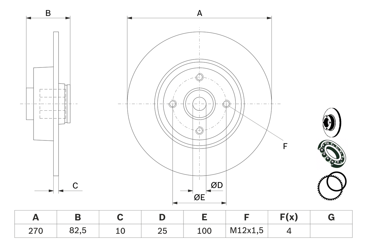 Brake Disc - 0 986 479 274 BOSCH