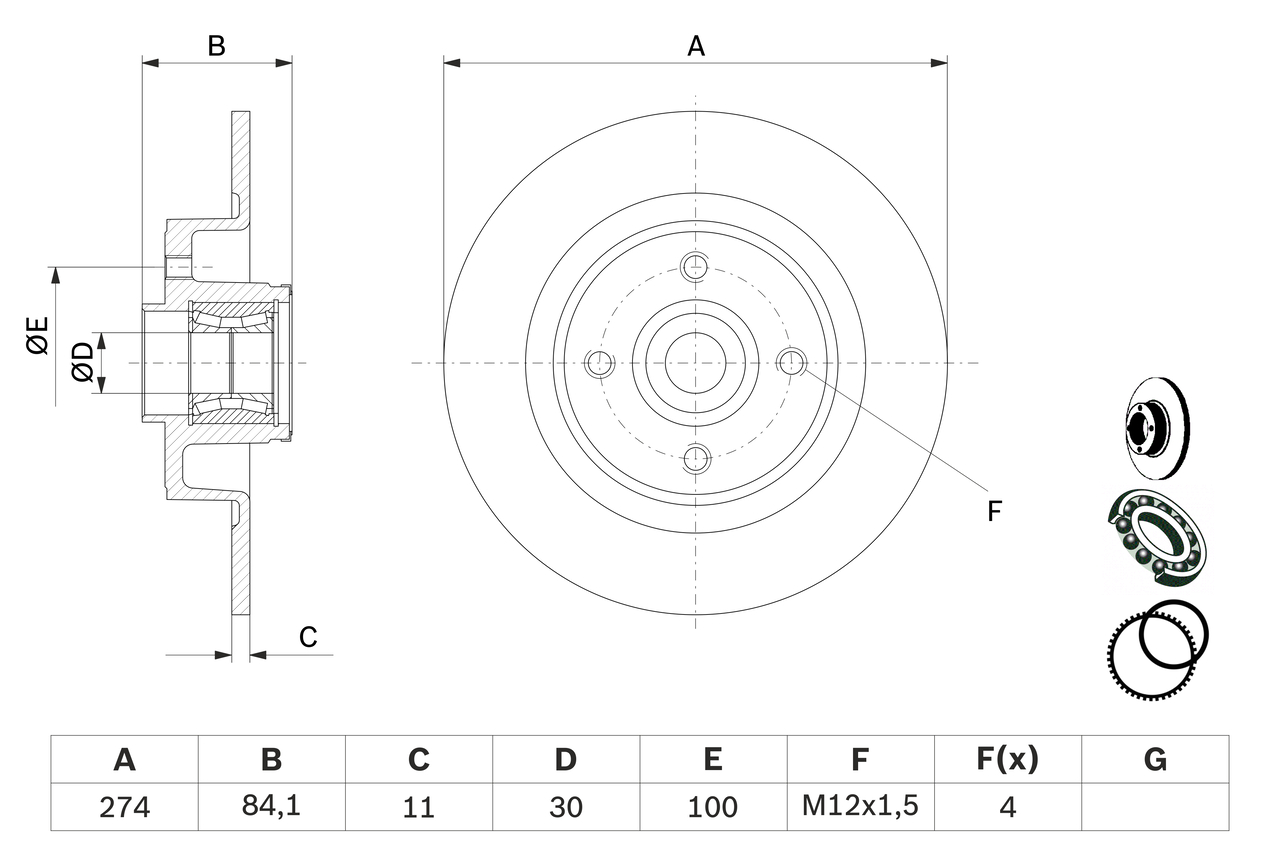 Brake Disc - 0 986 479 277 BOSCH