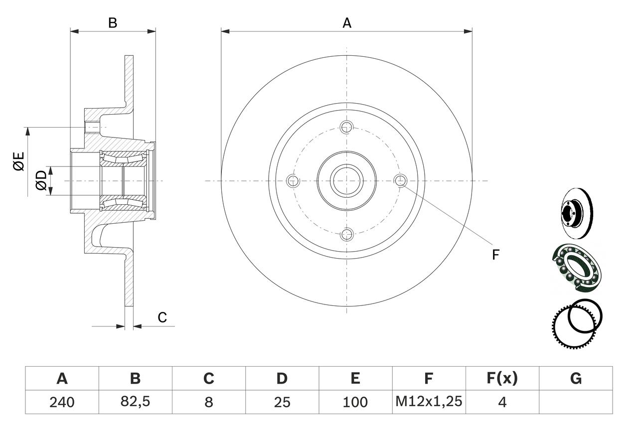 Brake Disc - 0 986 479 278 BOSCH