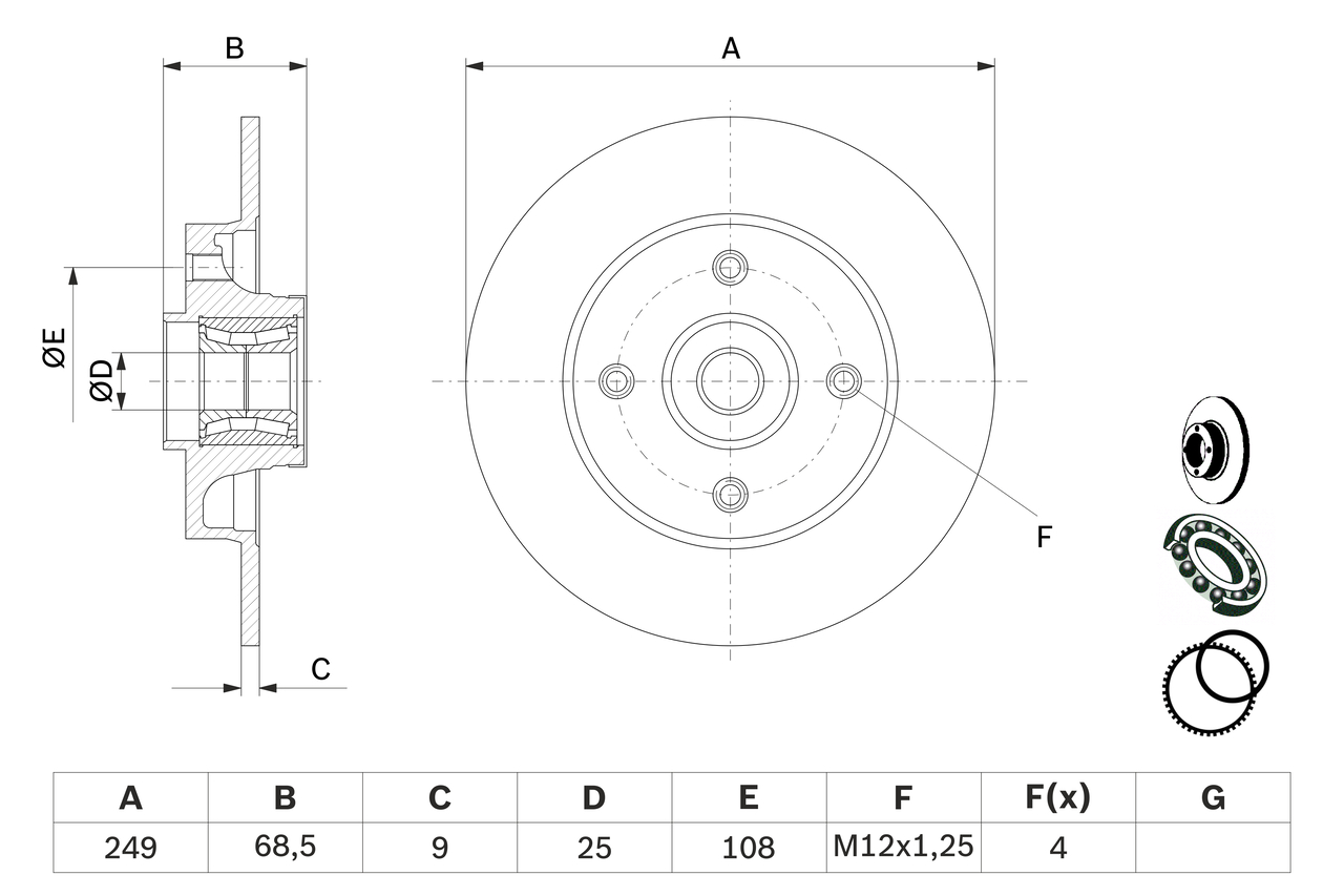 Brake Disc - 0 986 479 279 BOSCH
