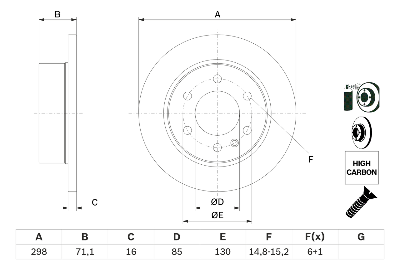 Brake Disc - 0 986 479 295 BOSCH