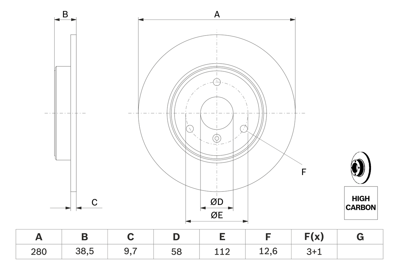 Brake Disc - 0 986 479 305 BOSCH