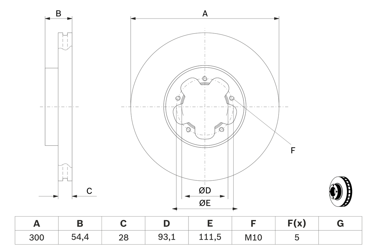 Brake Disc - 0 986 479 307 BOSCH