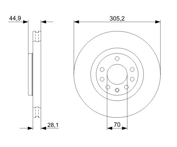 Brake Disc - 0 986 479 325 BOSCH