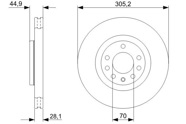 Brake Disc - 0 986 479 325 BOSCH