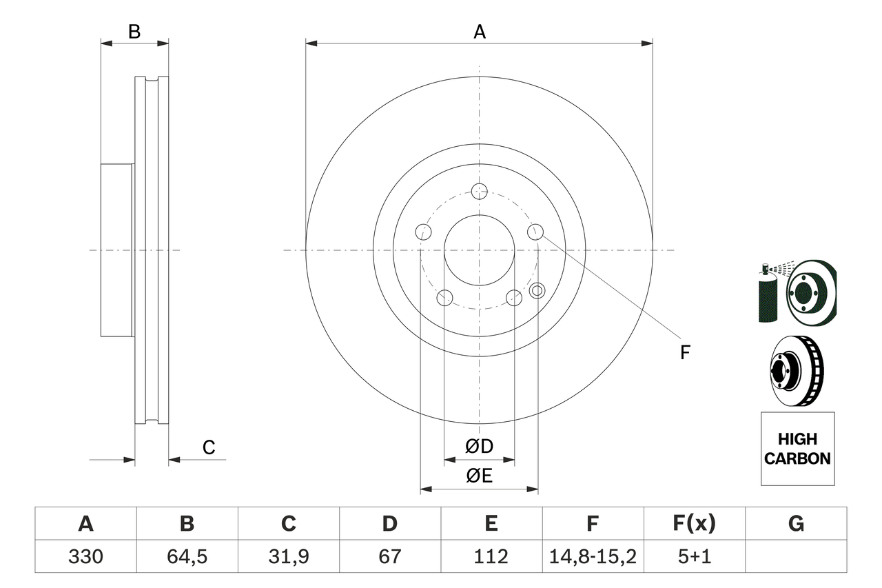 Brake Disc - 0 986 479 332 BOSCH