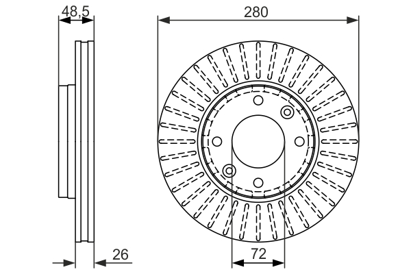 Brake Disc - 0 986 479 353 BOSCH