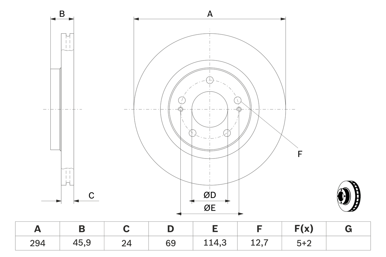 Brake Disc - 0 986 479 372 BOSCH
