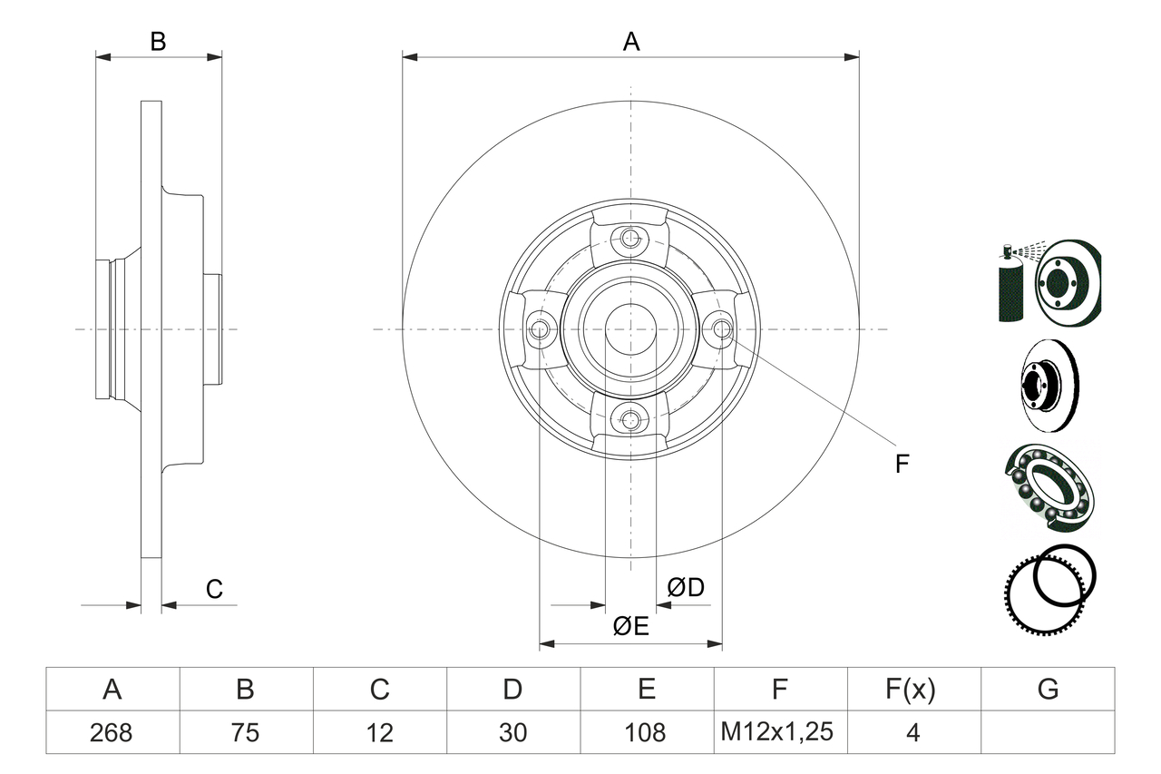 Brake Disc - 0 986 479 387 BOSCH
