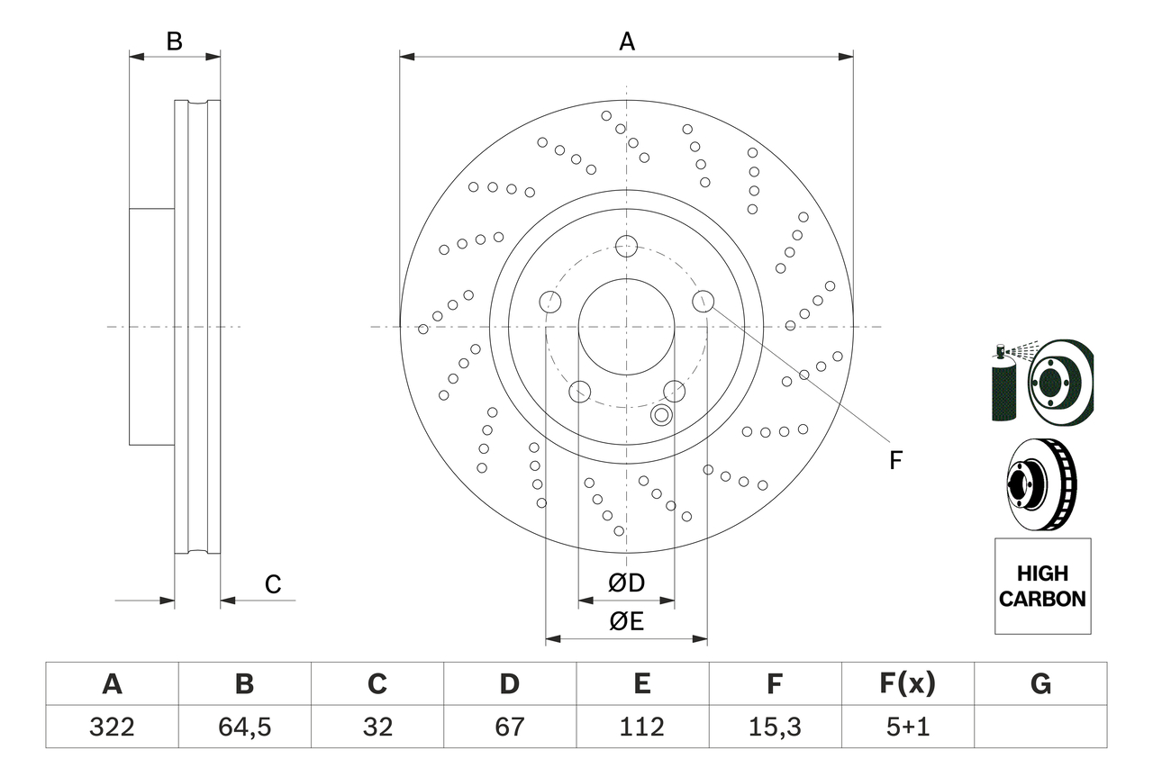 Brake Disc - 0 986 479 408 BOSCH