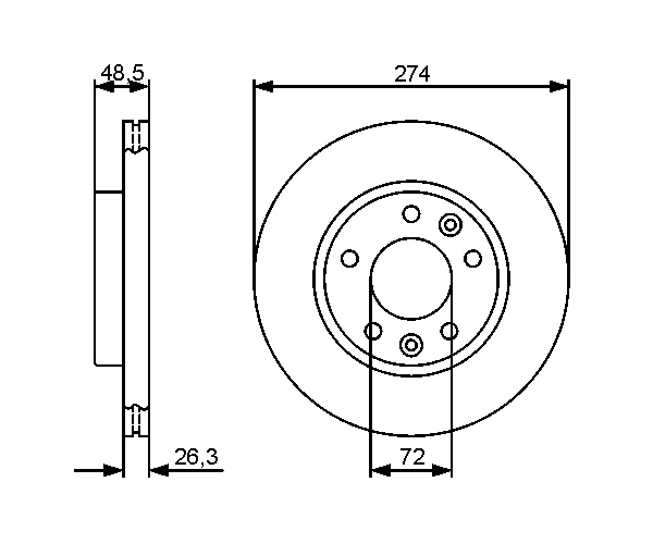 Brake Disc - 0 986 479 444 BOSCH
