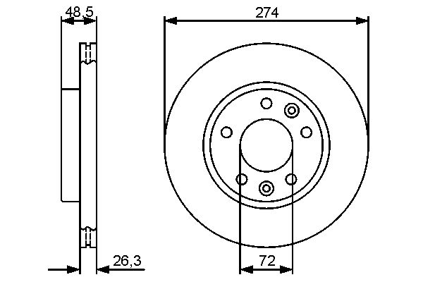 Brake Disc - 0 986 479 444 BOSCH