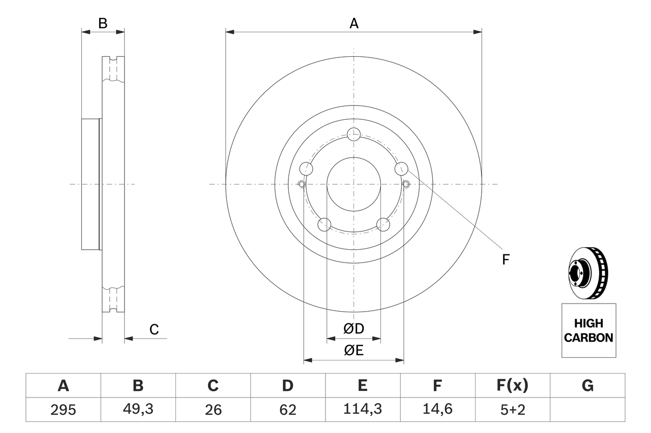Brake Disc - 0 986 479 454 BOSCH