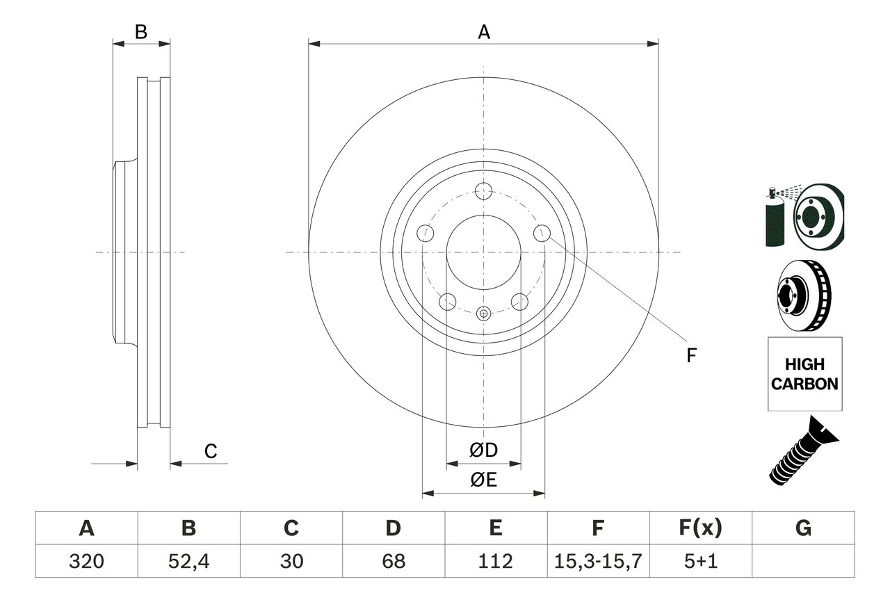 Brake Disc - 0 986 479 468 BOSCH