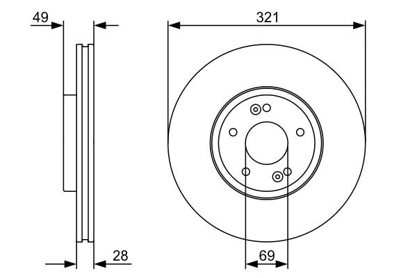 Brake Disc - 0 986 479 536 BOSCH