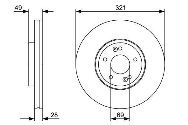 Brake Disc - 0 986 479 536 BOSCH