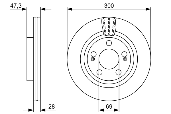 Brake Disc - 0 986 479 537 BOSCH