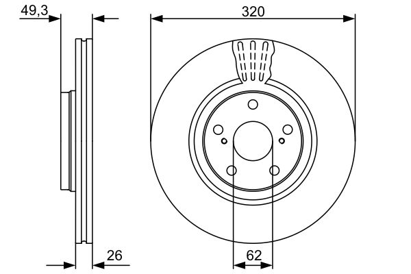 Brake Disc - 0 986 479 562 BOSCH