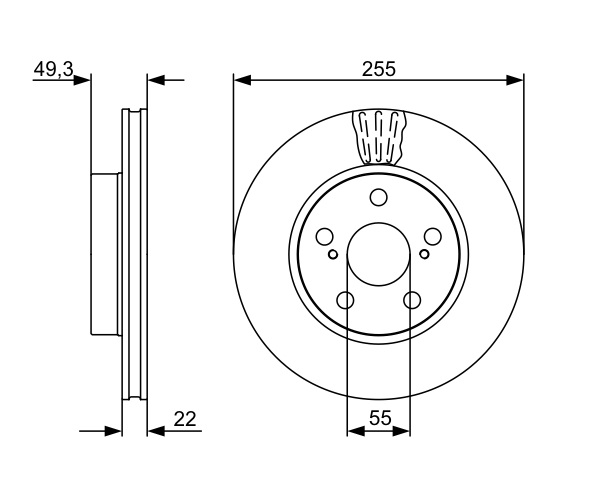 Brake Disc - 0 986 479 564 BOSCH