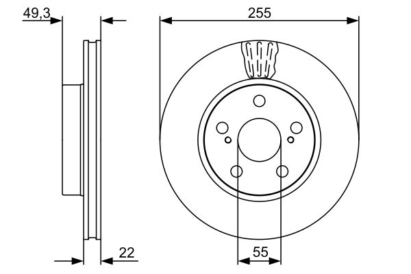 Brake Disc - 0 986 479 564 BOSCH