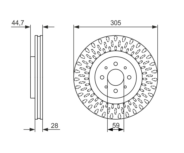 Brake Disc - 0 986 479 570 BOSCH